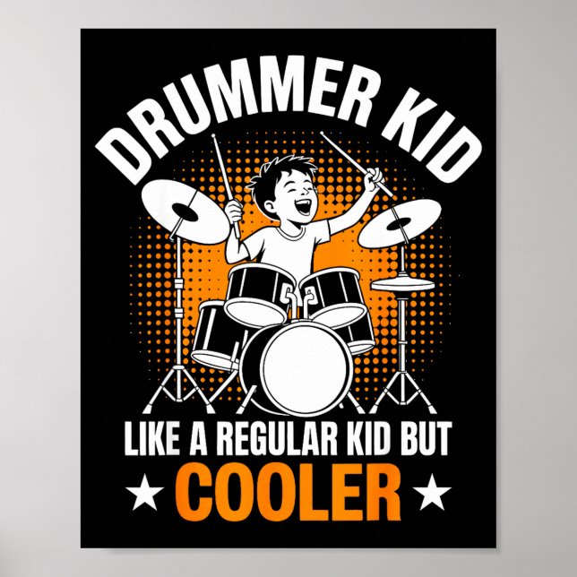 Drumset Drums Lover Percussionist Drummer Kid Drum Poster (Framsidan)
