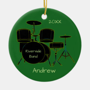 Drumset personligprydnad julgransprydnad keramik
