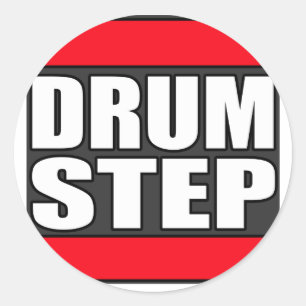 DRUMSTEP trummar och basen och Dubstep Runt Klistermärke