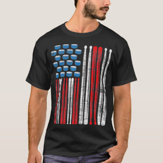 Drumsticks American Drummer US Flagga Percussion D T Shirt
