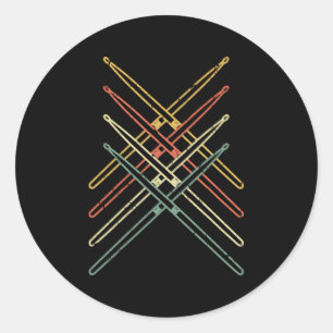 Drumsticks Drummer Drummer Runt Klistermärke