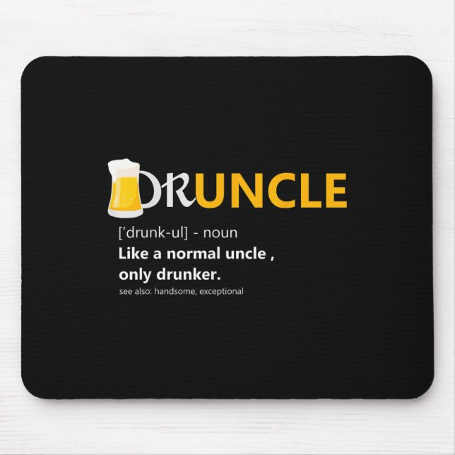 Druncle as a farbror Definition Drunker Beer T Sh Musmatta (Framsidan)