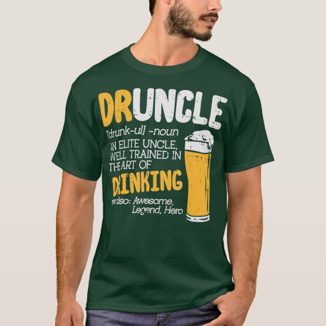 Druncle Dictionary Lunt Drinking Elite farbror T Shirt (Framsida)