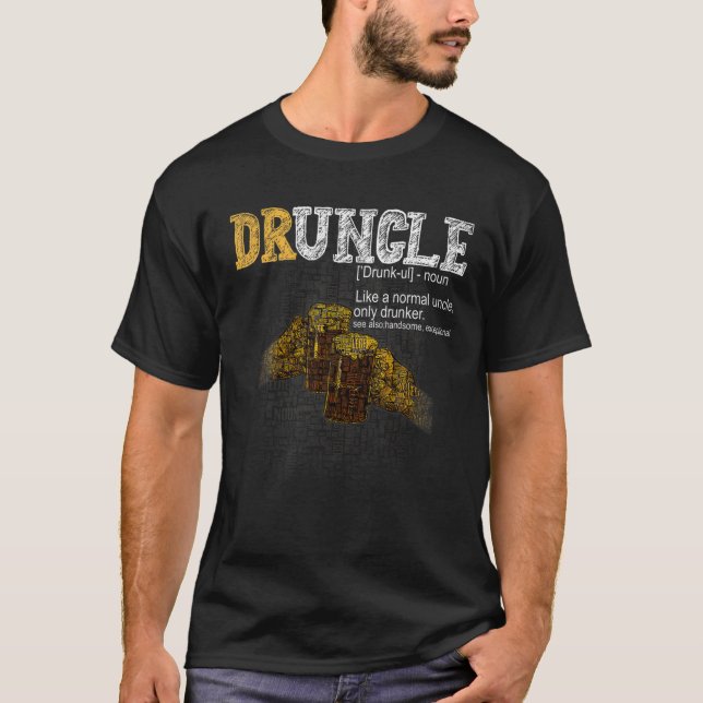 Druncle Dictionary, roligt att dricka öl Ord Cloud T Shirt (Framsida)