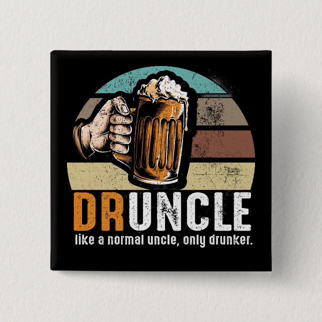 Druncle Funny Beer Älskare Knapp (Framsida)