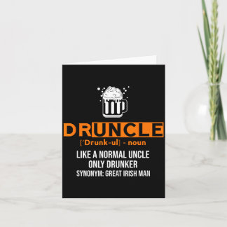 Druncle Funny St Patricks Day 2020 Iri-shirt  Kort