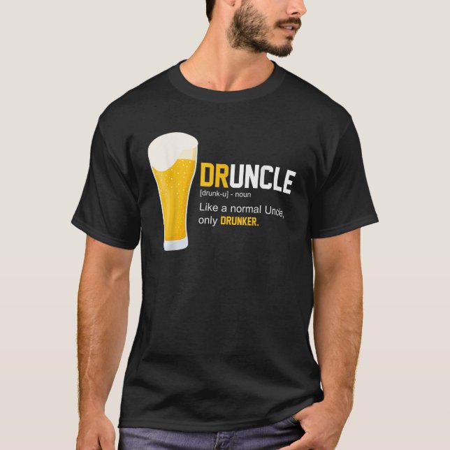 Druncle Shirt Funny Drunk farbror Definition Quote T (Framsida)