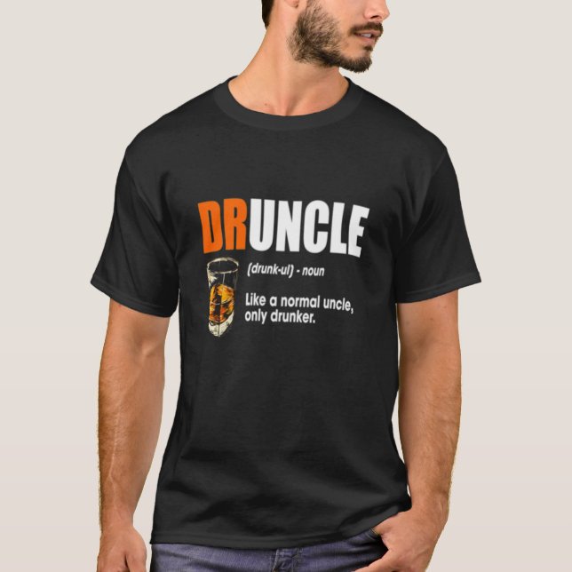 Druncle skjortaöl som dricker Uncle Gåva T Shirt (Framsida)