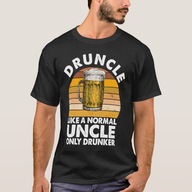 Druncle som en vanlig morbror Drunker Drinkbi T Shirt (Framsida)
