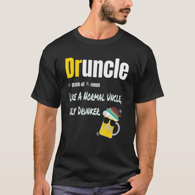 Druncle som en vanlig morbror Drunker Lusnysa T Shirt (Framsida)