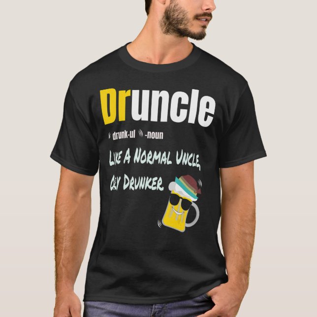 Druncle som en vanlig morbror Drunker Lusnysa T Shirt (Framsida)