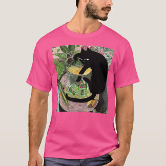 Drunk cat Dunk retro T Shirt