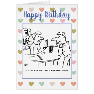 Drunk Customer Tells Barmaid. Hon ser snygg ut Hälsningskort