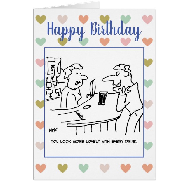 Drunk Customer Tells Barmaid. Hon ser snygg ut Hälsningskort (Framsidan)