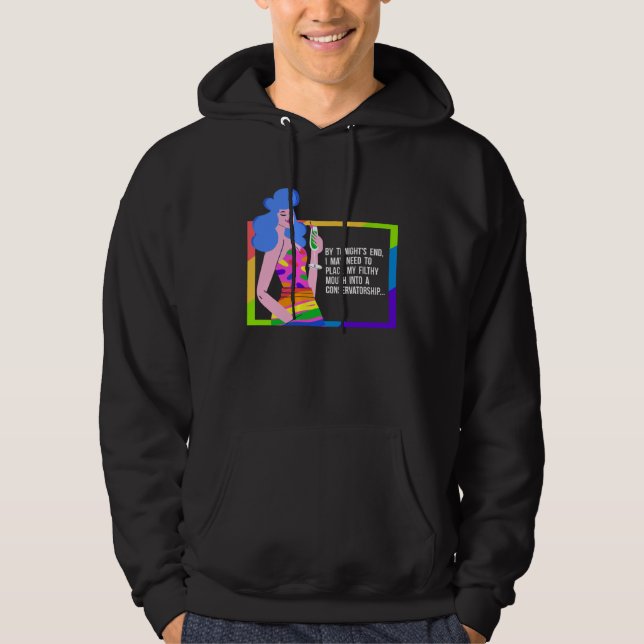 Drunk Drag Queen Humor Hoodie (Framsida)