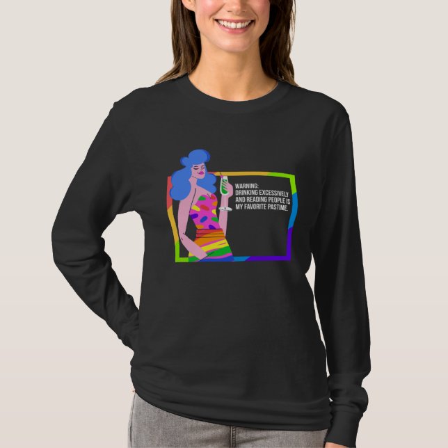 Drunk Drag Queen Humor T Shirt (Framsida)