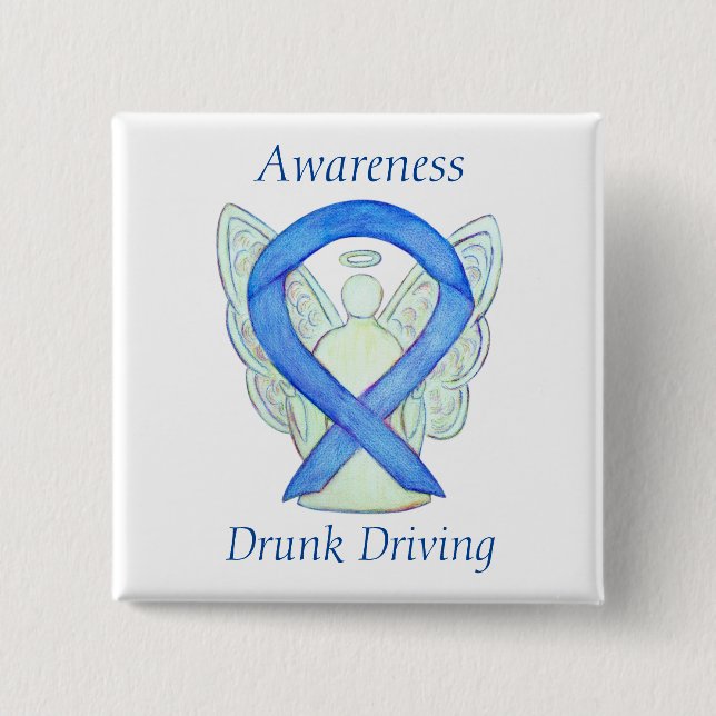 Drunk Driving Angel Awareness Ribbon Stift Knapp (Framsida)