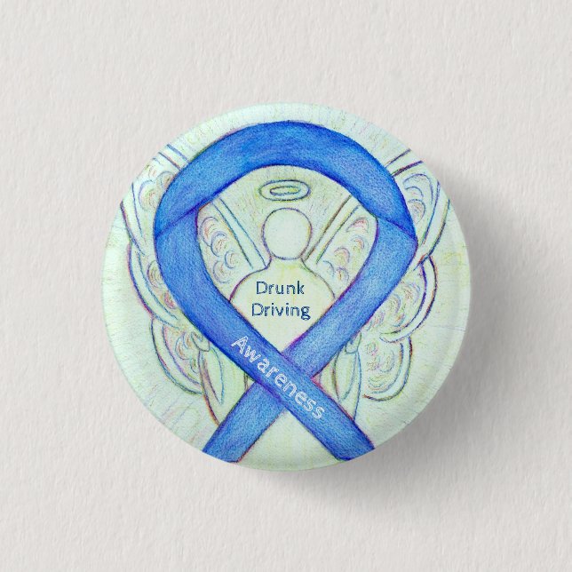 Drunk Driving Angel Awareness Ribbon Stift Knapp (Framsida)