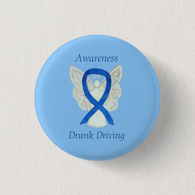 Drunk Driving Angel Awareness Ribbon Stift Knapp (Framsida)