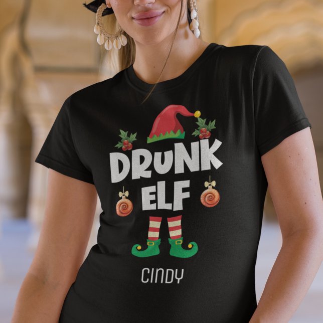 Drunk elf-familjens matchande christmas namn T-Shi T Shirt (Skapare uppladdad)