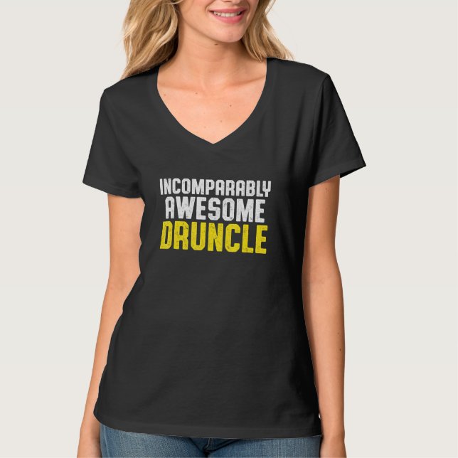 Drunk farbror Drinking Druncle _48 T Shirt (Framsida)