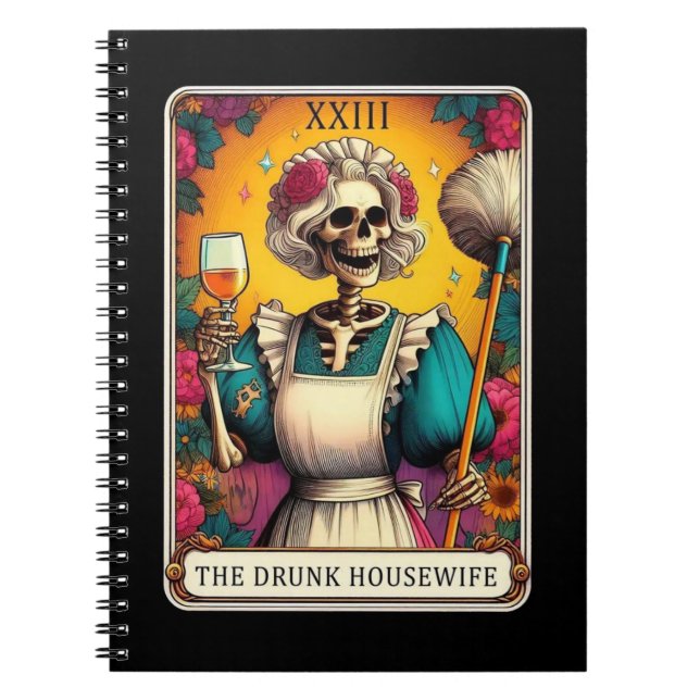 Drunk Housefru Tarot Card-samling för bärbara dato Anteckningsbok (Framsidan)