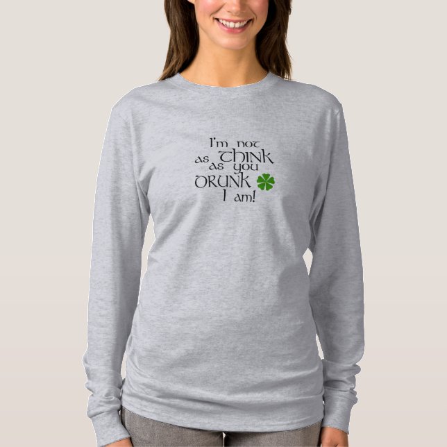 Drunk Humor-Grönt Shamrock Tee Shirt (Framsida)