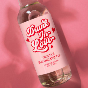 Drunk i kärlek Bachelorette Mini Champagne Vinetikett