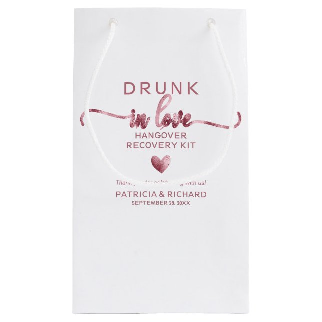 Drunk i Kärlek Bröllop Hangover Kit Small Gift Bag (Baksidan)