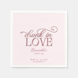 Drunk i Kärlek Champagne Torn Rosa Bachelorette Pappersservett