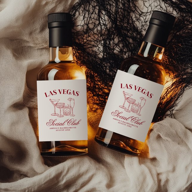 Drunk i Kärlek Cocktails Bachelorette Social Klubb Spritflaskor Etikett (Skapare uppladdad)