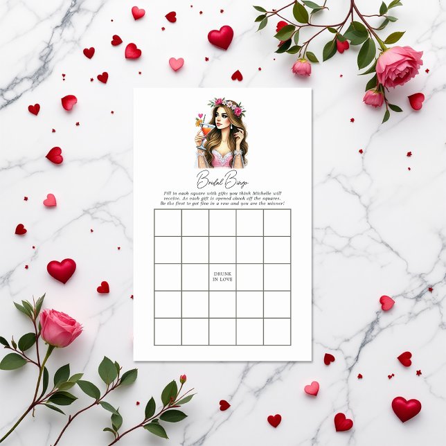 Drunk i Kärlek Möhippa Bingo Game (Drunk in Love Bridal Shower Bingo Game)