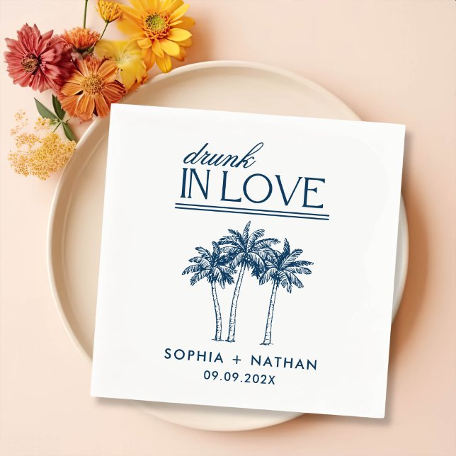 Drunk i Kärlek Personlig Beach Wedding Pappersservett (Skapare uppladdad)