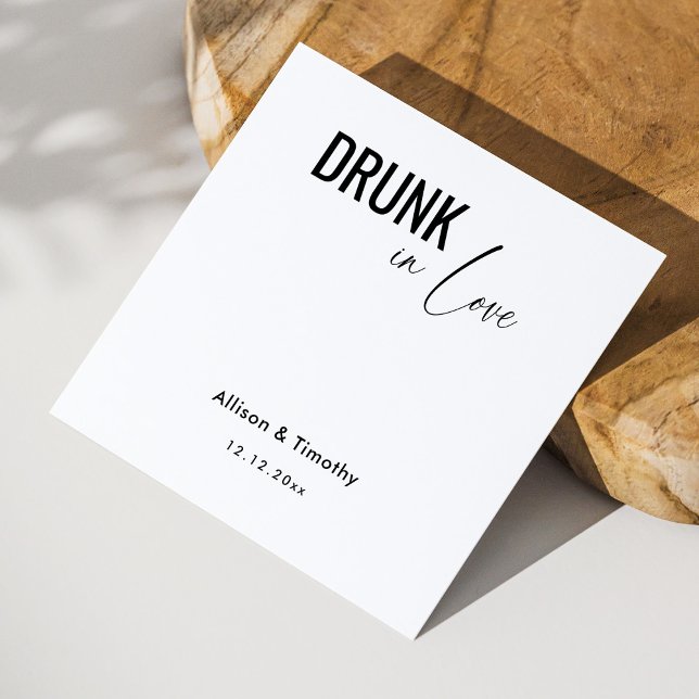 Drunk i Napkins vid Kärlek Personlig Bröllop Pappersservett (Drunk In Love Personalized Wedding Napkins)