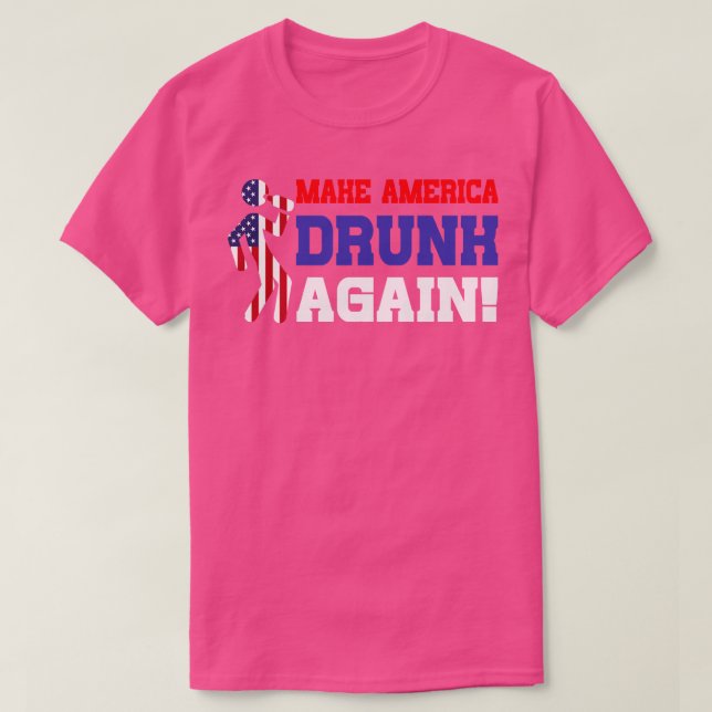 Drunk igen Lung Fjärde juli-gåvan T Shirt (Design framsida)
