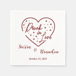 Drunk in Kärlek Personlig Bröllopsfest Napkins Pappersservett