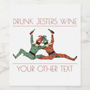Drunk Jesters Vin-etikett Vinflaska Etikett