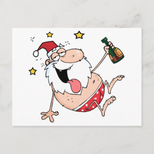 Drunk Jultomten Helg Vykort