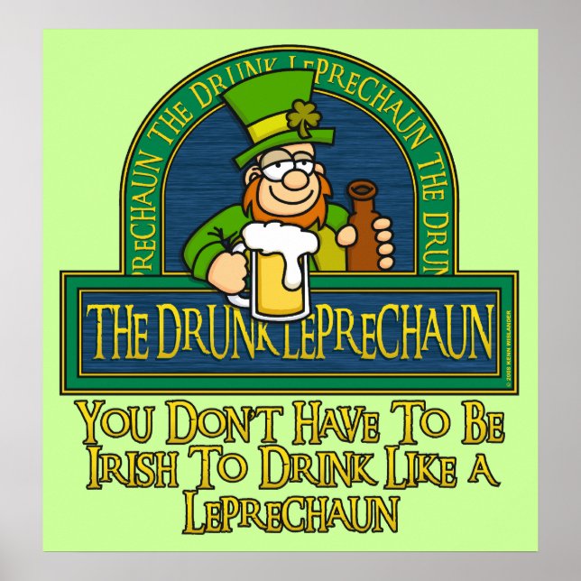 Drunk Leprechaun Poster (Framsidan)