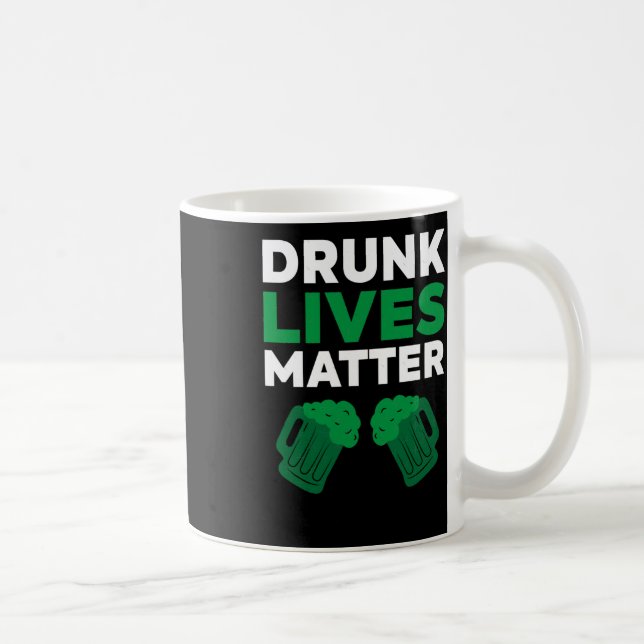 Drunk Lives Funny Saint patrick's day Sticker Kaffemugg (Höger)