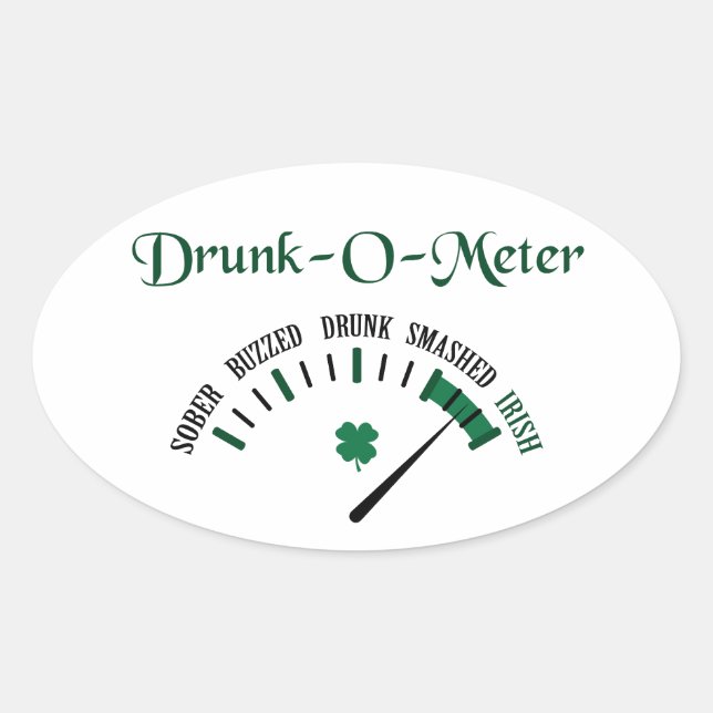 Drunk Meter Ovalt Klistermärke (Framsida)
