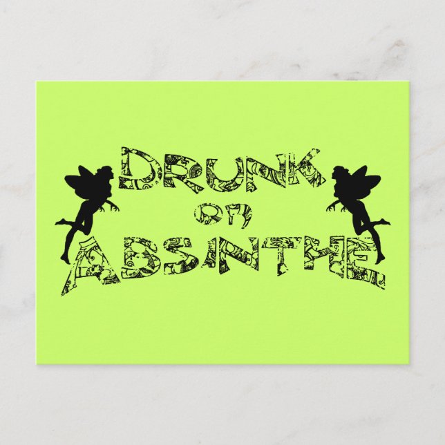 Drunk on Absinthe Vykort (Framsida)