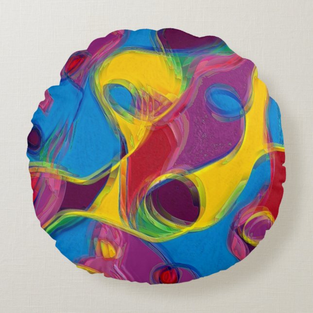 Drunk på Candy Rund Kudde (Framsidan)