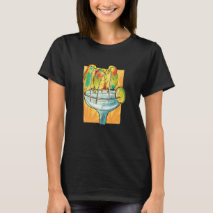 Drunk Parrots Drinking Cocktail T Shirt
