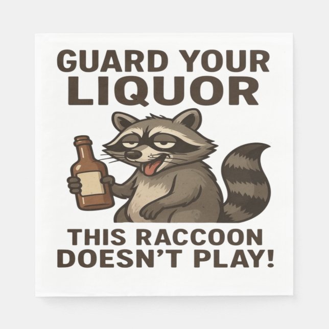 Drunk Raccoon Pappersservett (Framsidan)