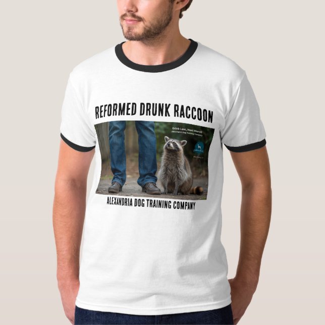 Drunk Raccoon  T Shirt (Framsida)