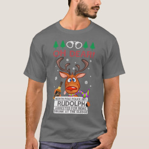 Drunk Rudolph Reindeer Ugly jul Sweater Prem T Shirt