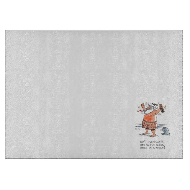 Drunk Santa w seal and text glass cutting board (Framsidan)