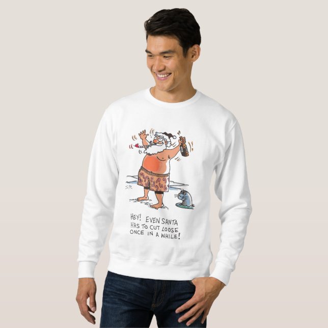 Drunk Santa white sweatshirt (Hel framsida)