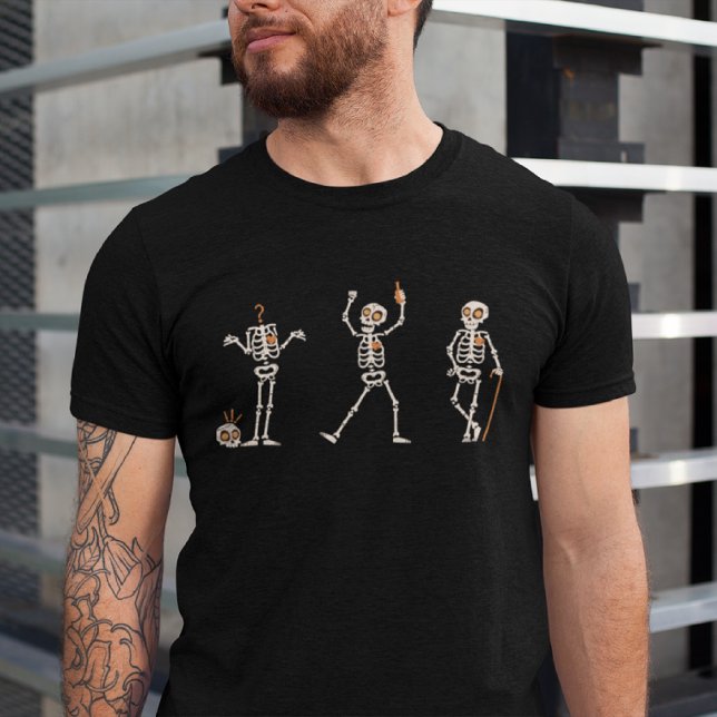 Drunk Skeleton i Halloween fest T Shirt (Skapare uppladdad)